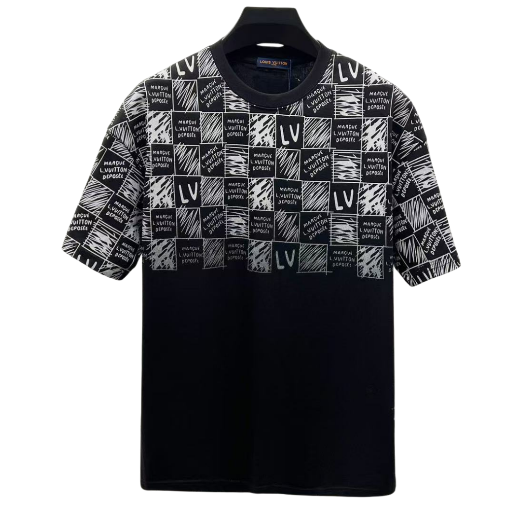Louis Vuitton T-Shirt chess board designed logo