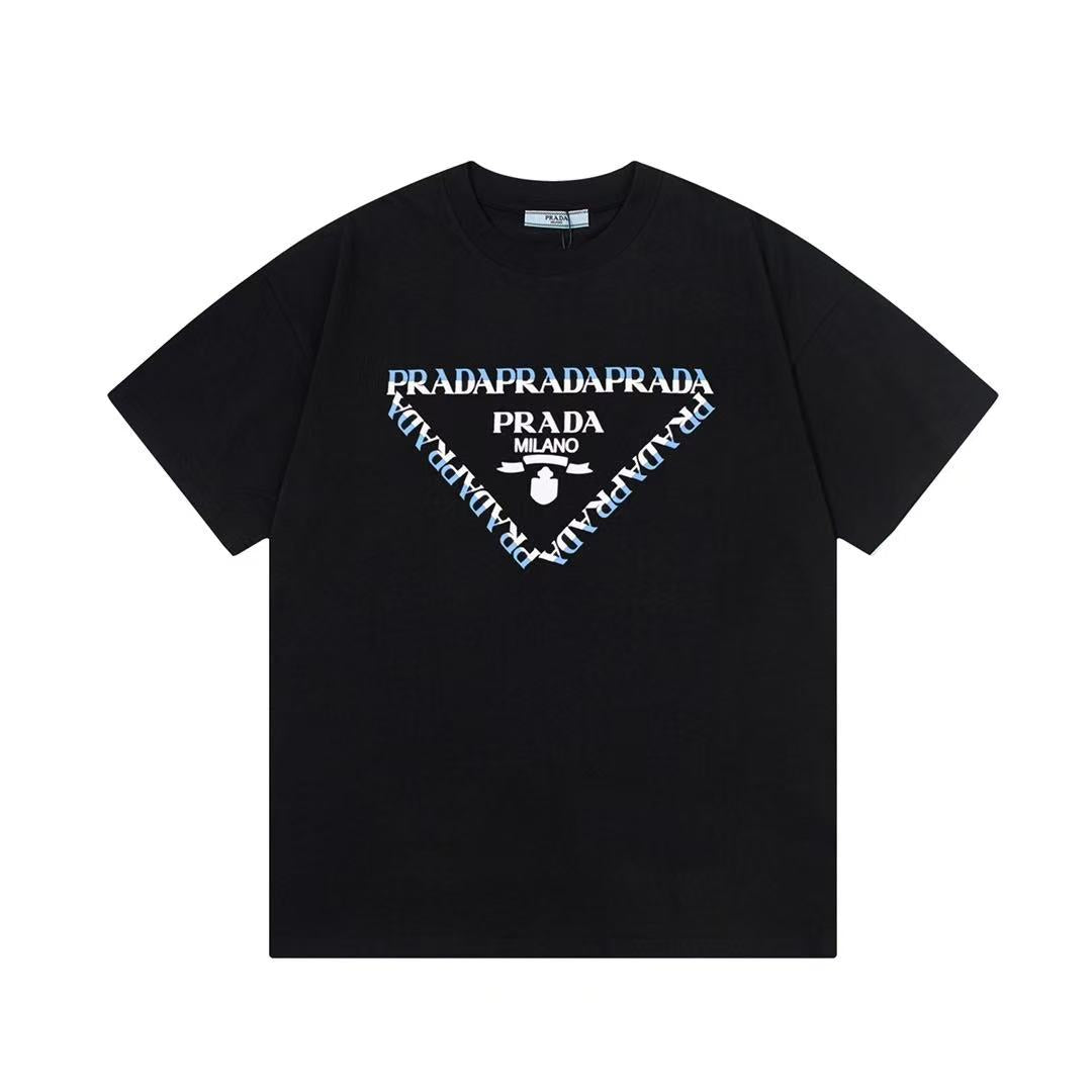 Prada basic triangle logo printed Tee