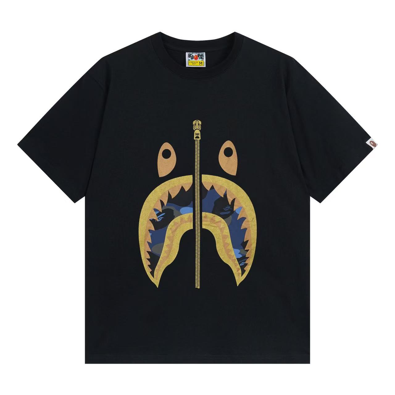 BAPE Gold Color Camo Shark Tee