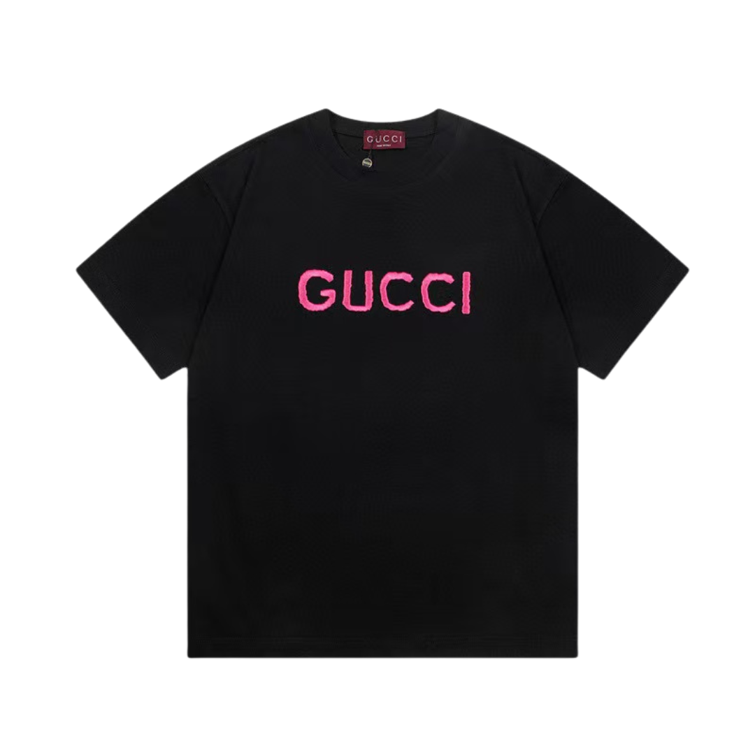 Gucci Squared Embroidered Wording Logo Tee