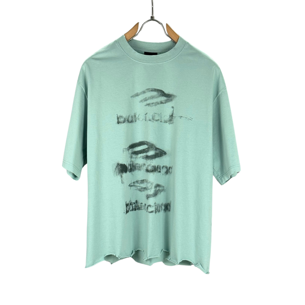 Balenciaga five logo washed designed logo Tee