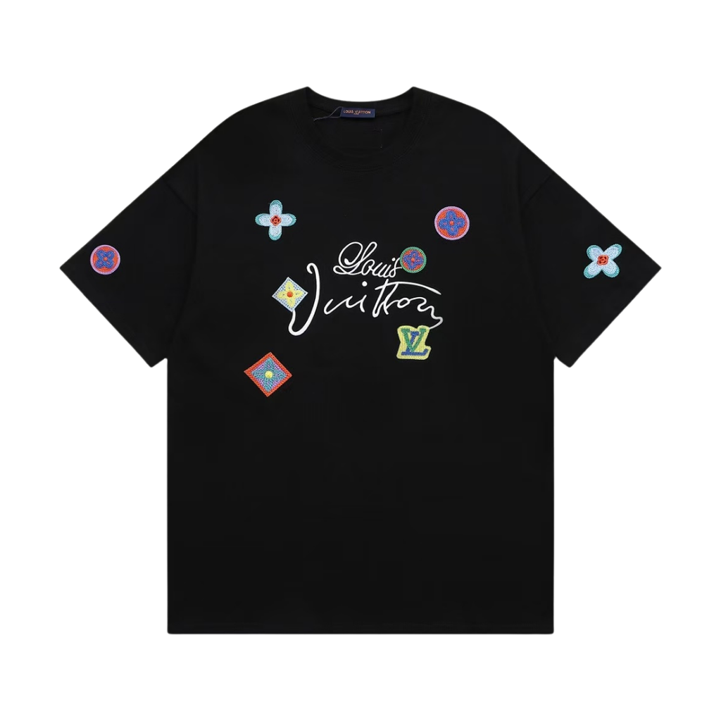 Louis Vuitton T-Shirt flower with embroidered paint
