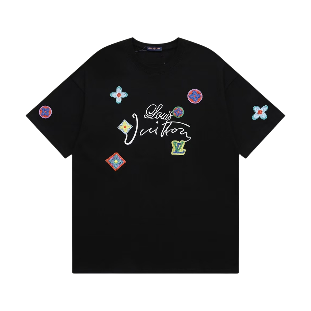 Louis Vuitton T-Shirt flower with embroidered paint