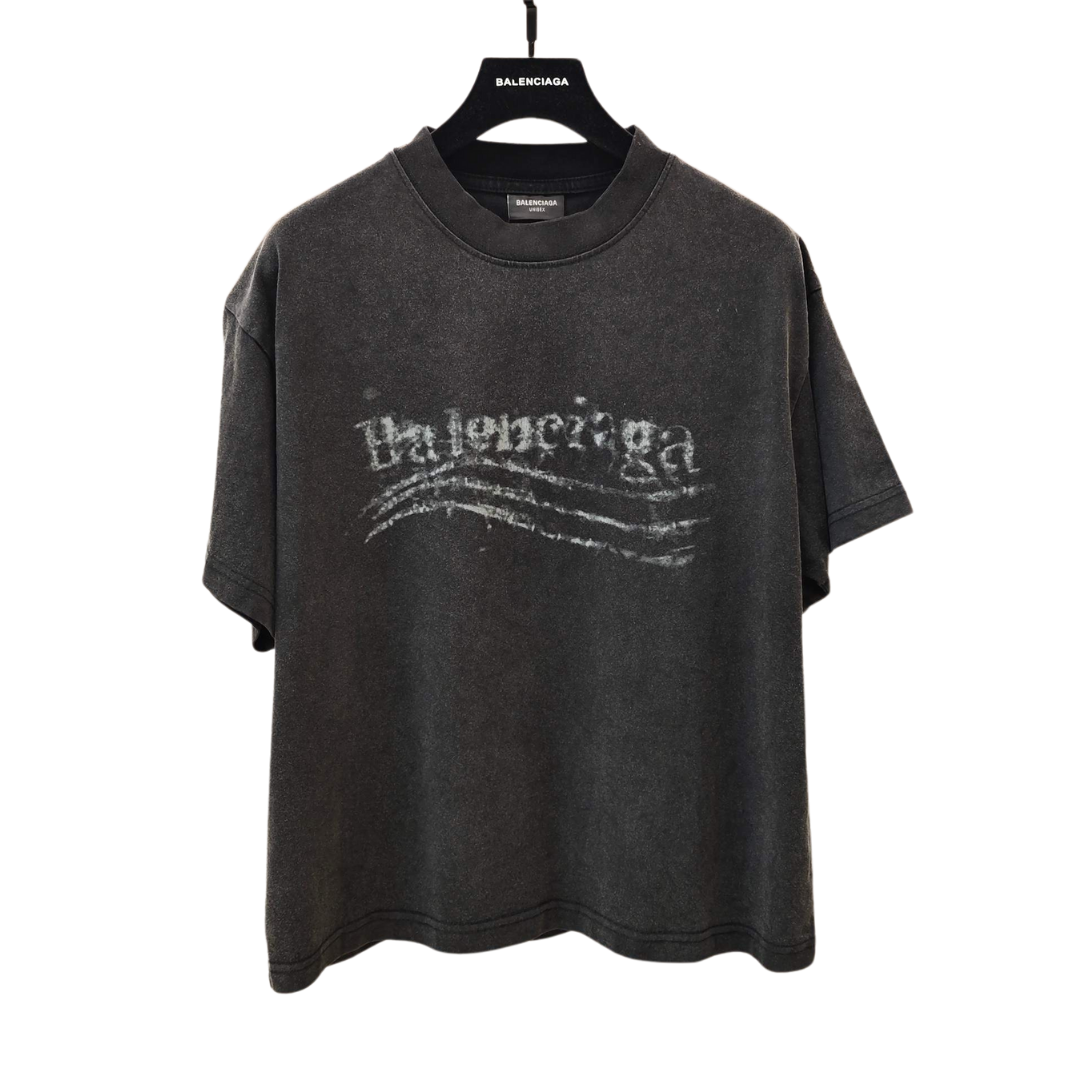 Balenciaga washed designed logo Tee
