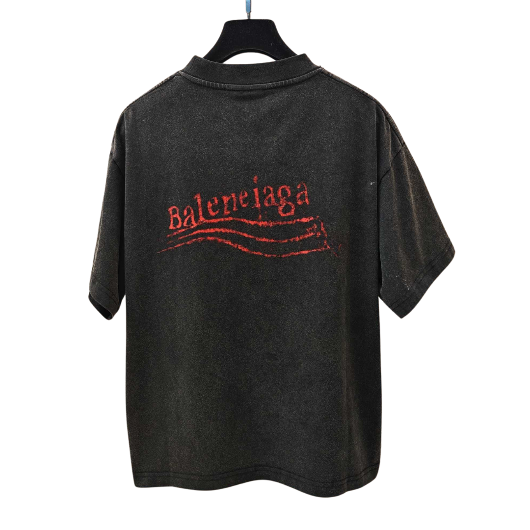 Balenciaga washed designed logo Tee