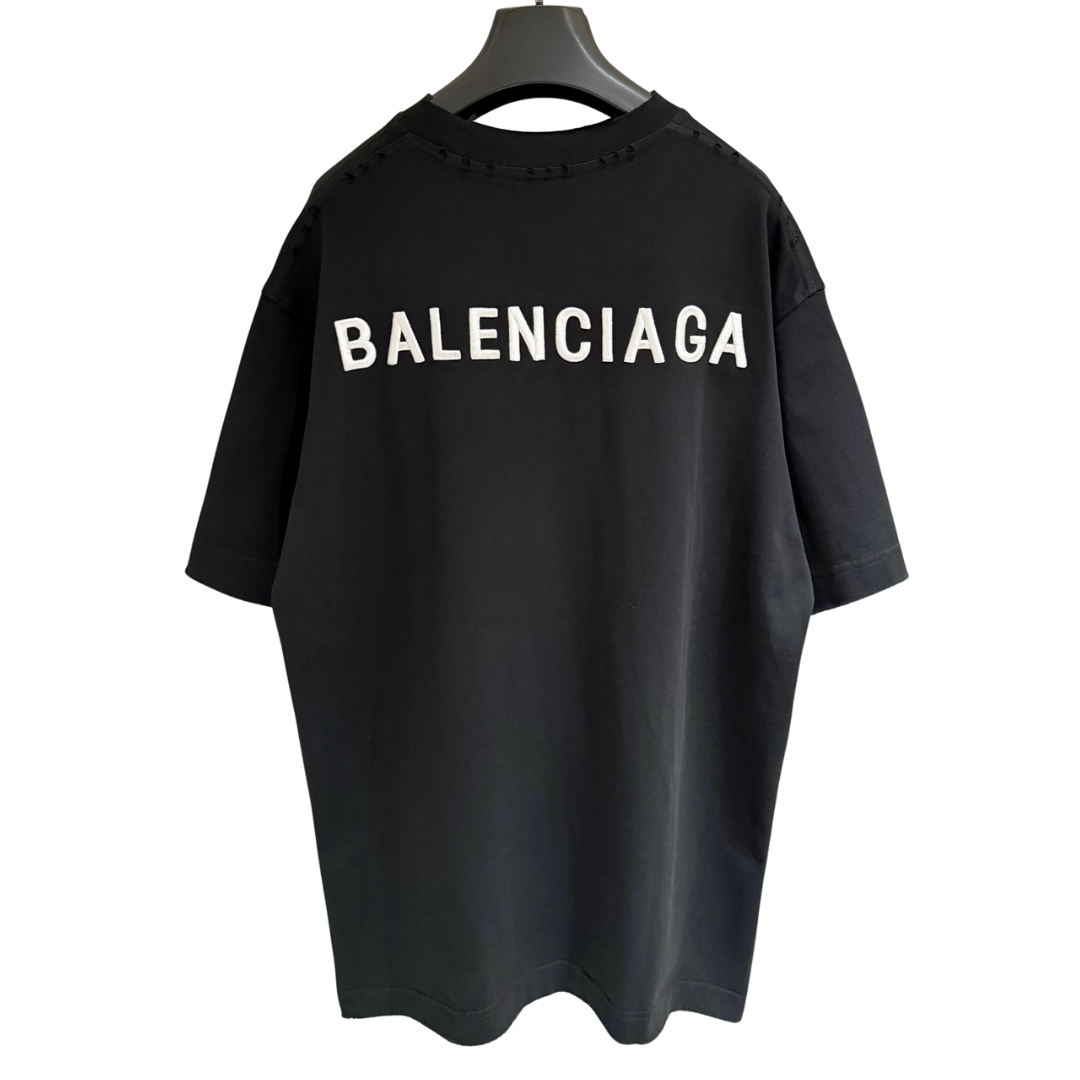 Balenciagia basic embroidered logo Tee