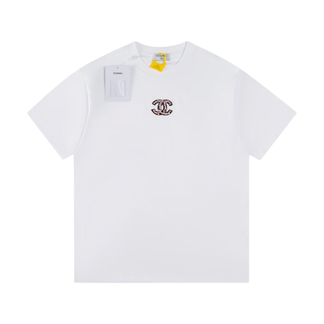 Chanel Embroidered Lining Logo Tee