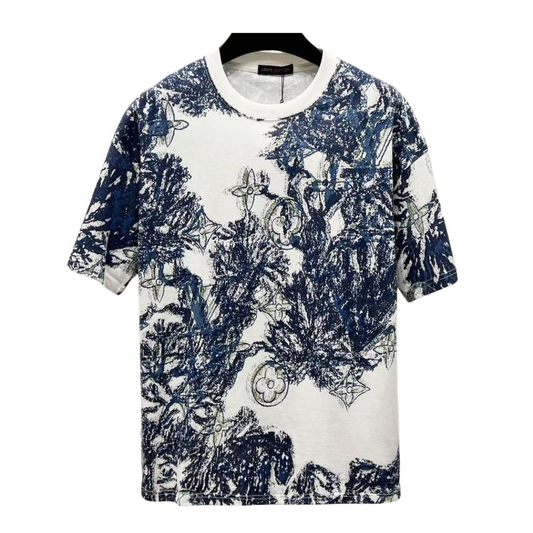 Louis Vuitton T-Shirt graphic cotton short-sleeve dark denim
