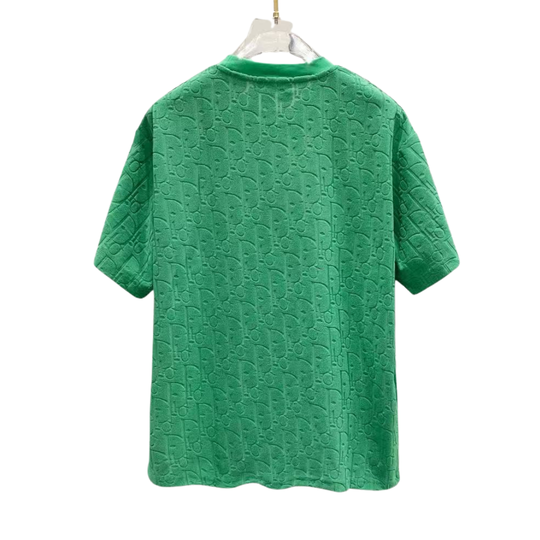 Dior Green Hidden Pattern Embroidered Tee