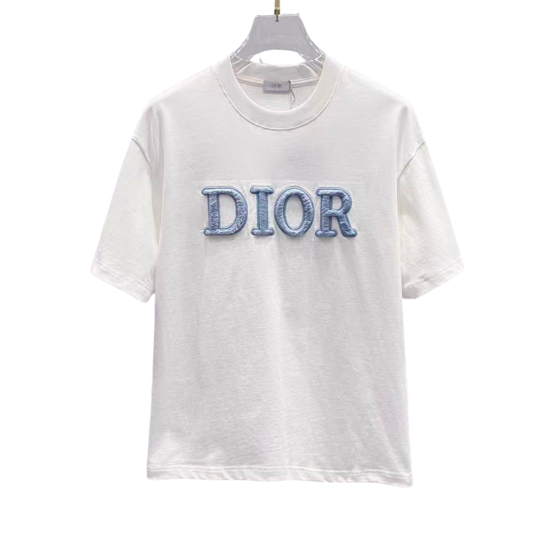 Dior Fur Embroidered Logo Tee