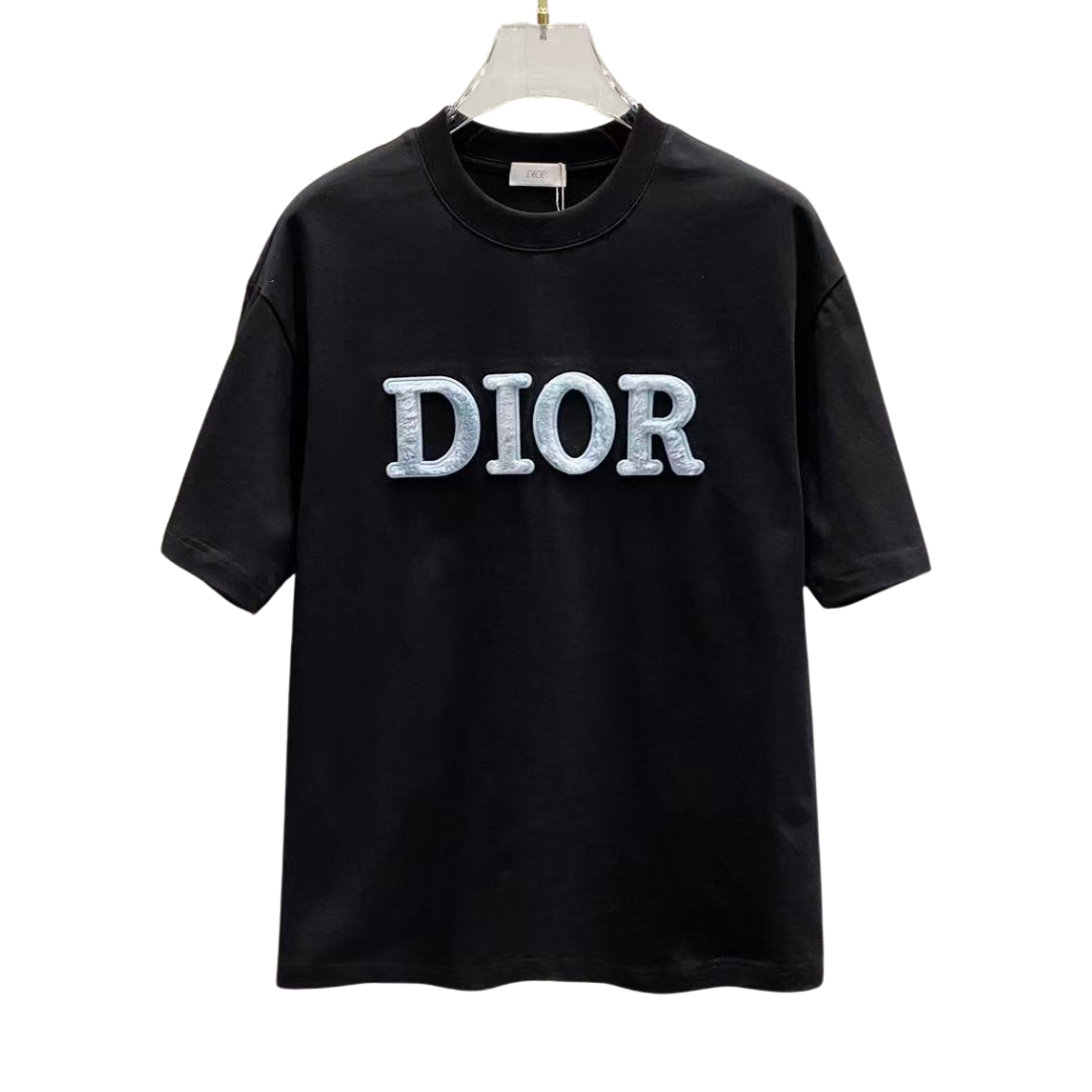 Dior Fur Embroidered Logo Tee