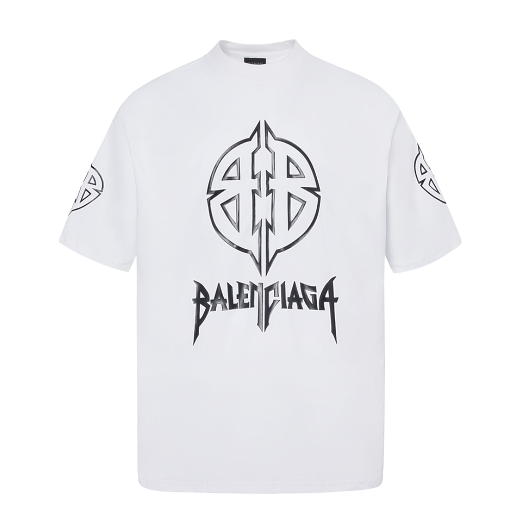 Balenciaga jersey stencil logo Tee