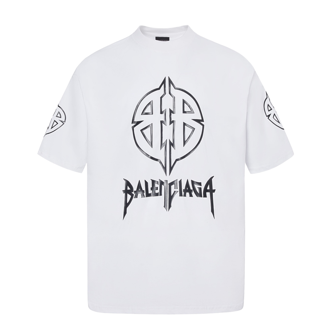 Balenciaga jersey stencil logo Tee