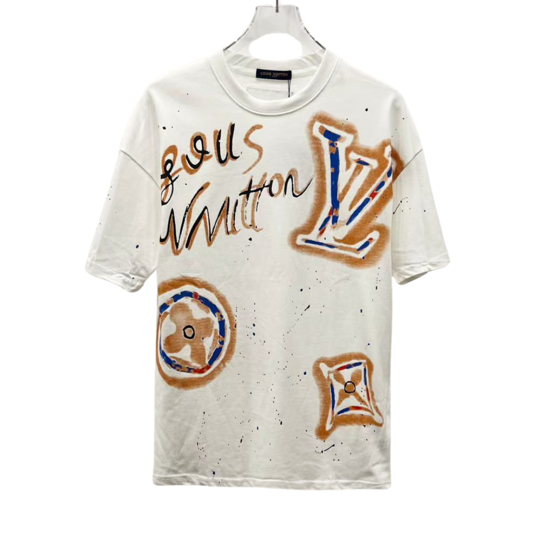 Louis Vuitton T-Shirt with spray paint full logo