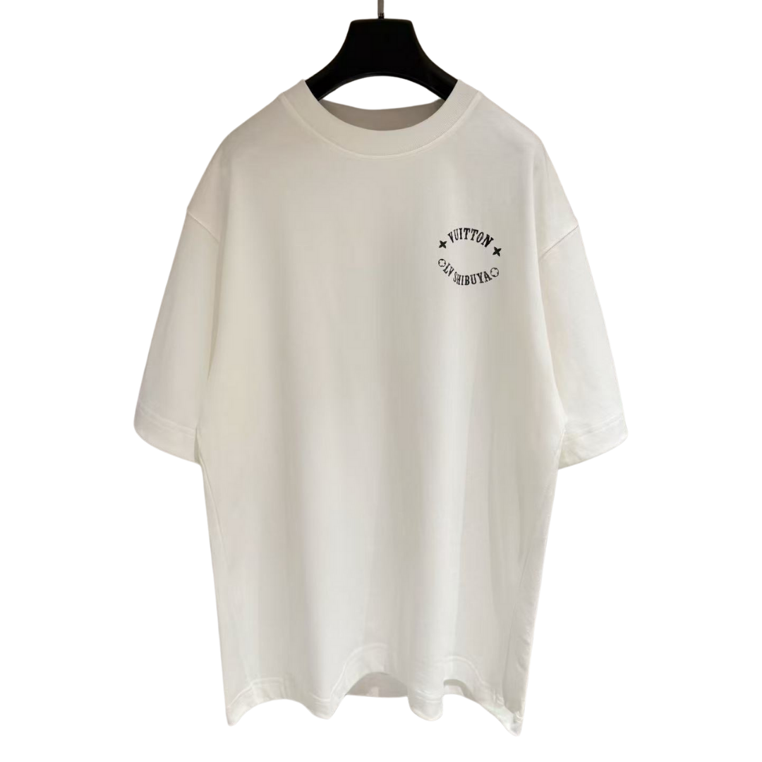Louis Vuitton SHIBUYA PARIS T-Shirt White with Beads Detailing
