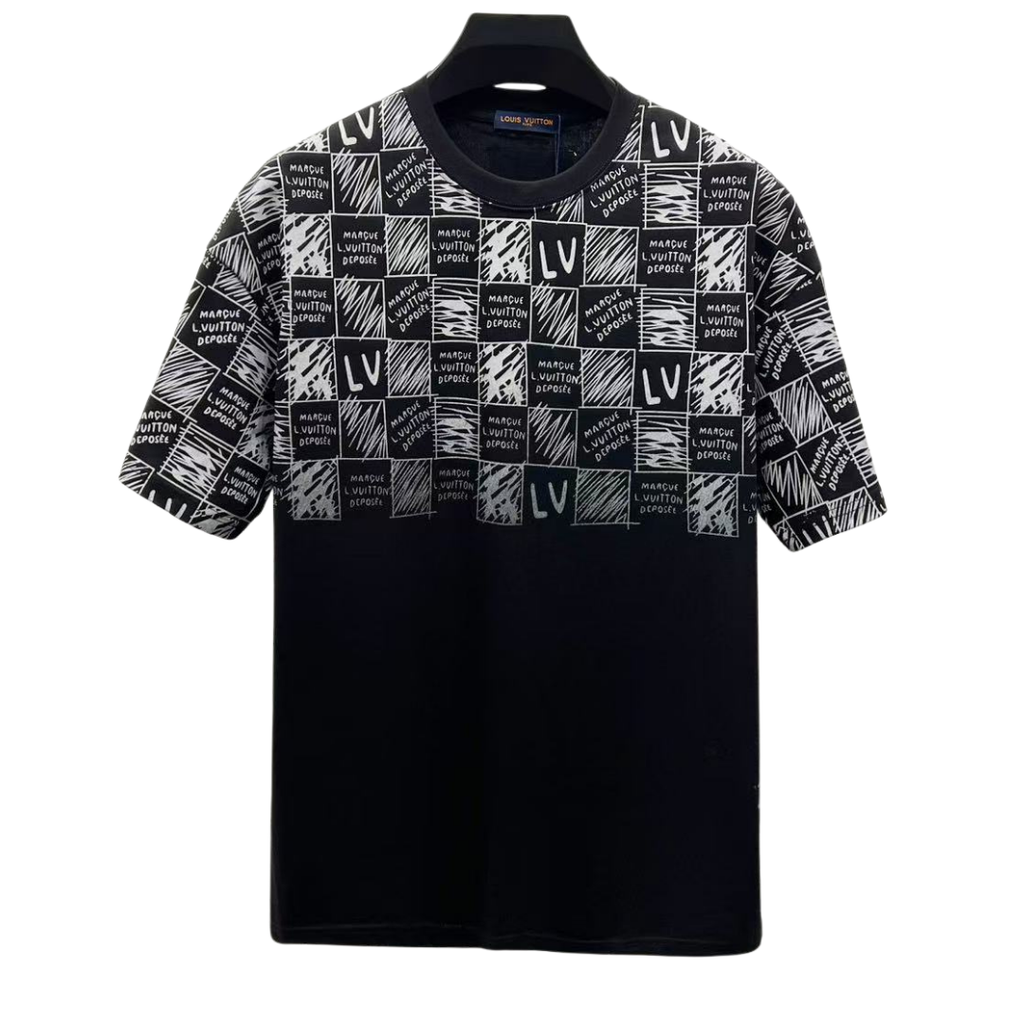 Louis Vuitton T-Shirt chess board designed logo