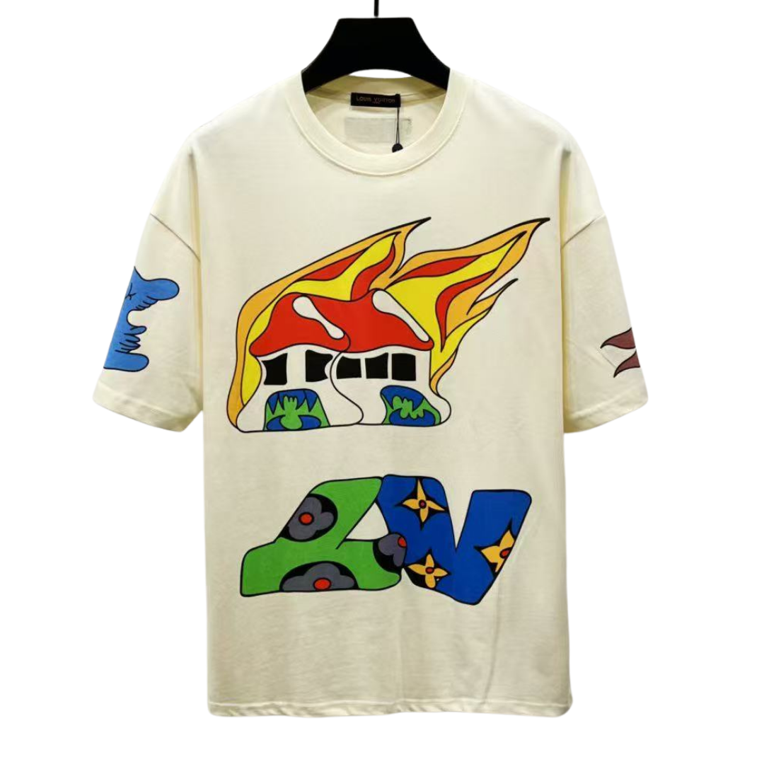 Louis Vuitton T-Shirt cartoon designed logo