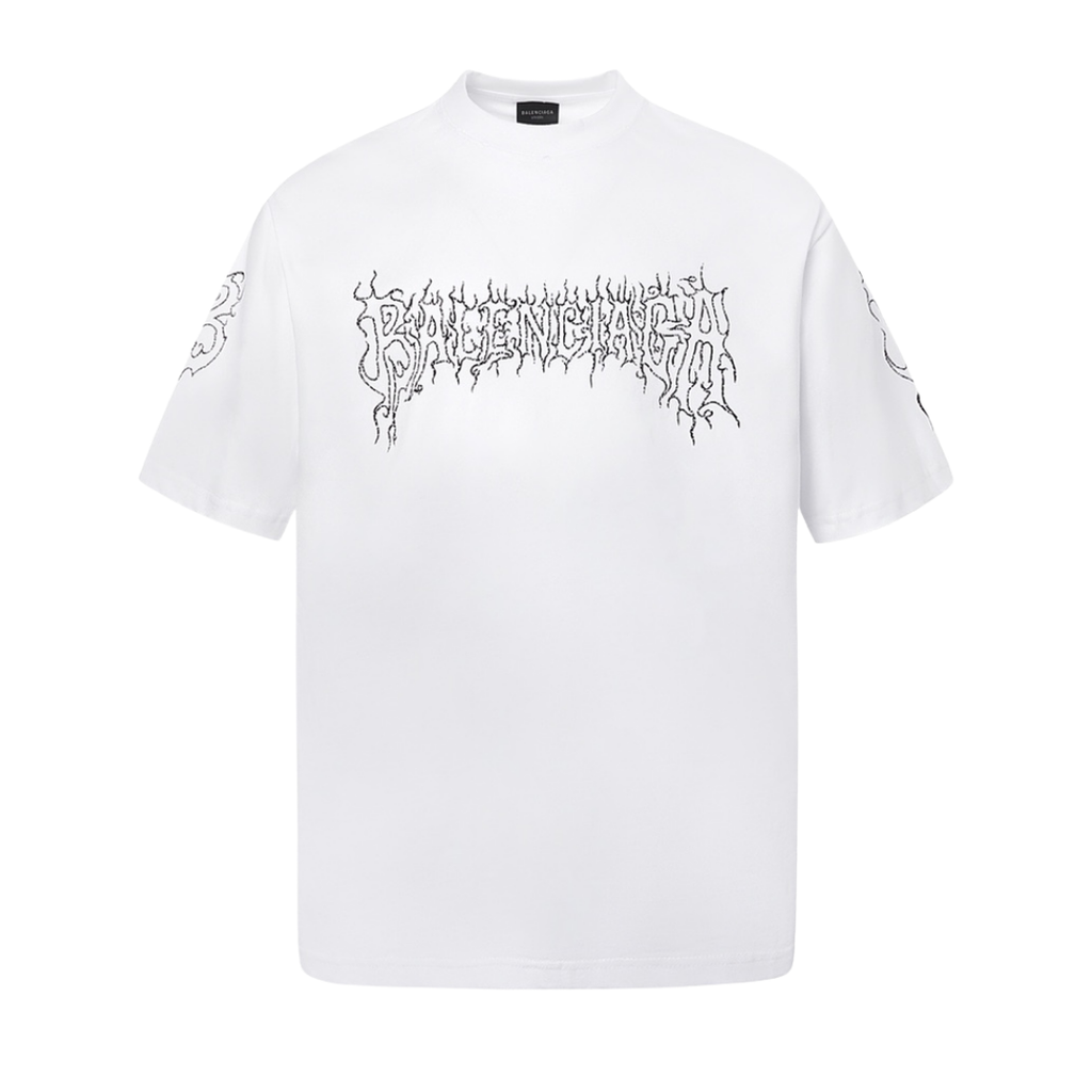 Balenciaga burning flame logo Tee