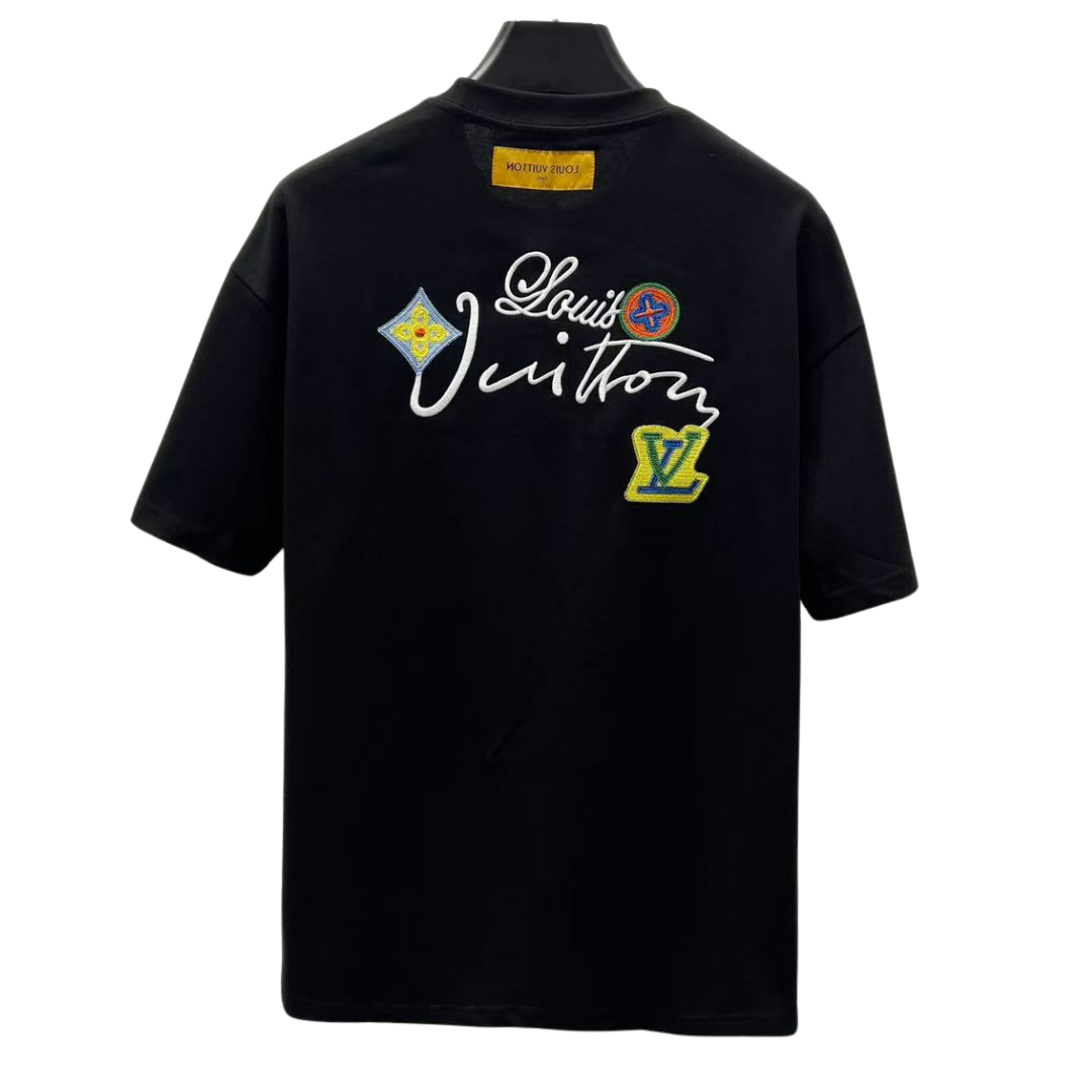 Louis Vuitton T-Shirt small logo/flower with embroidered designed