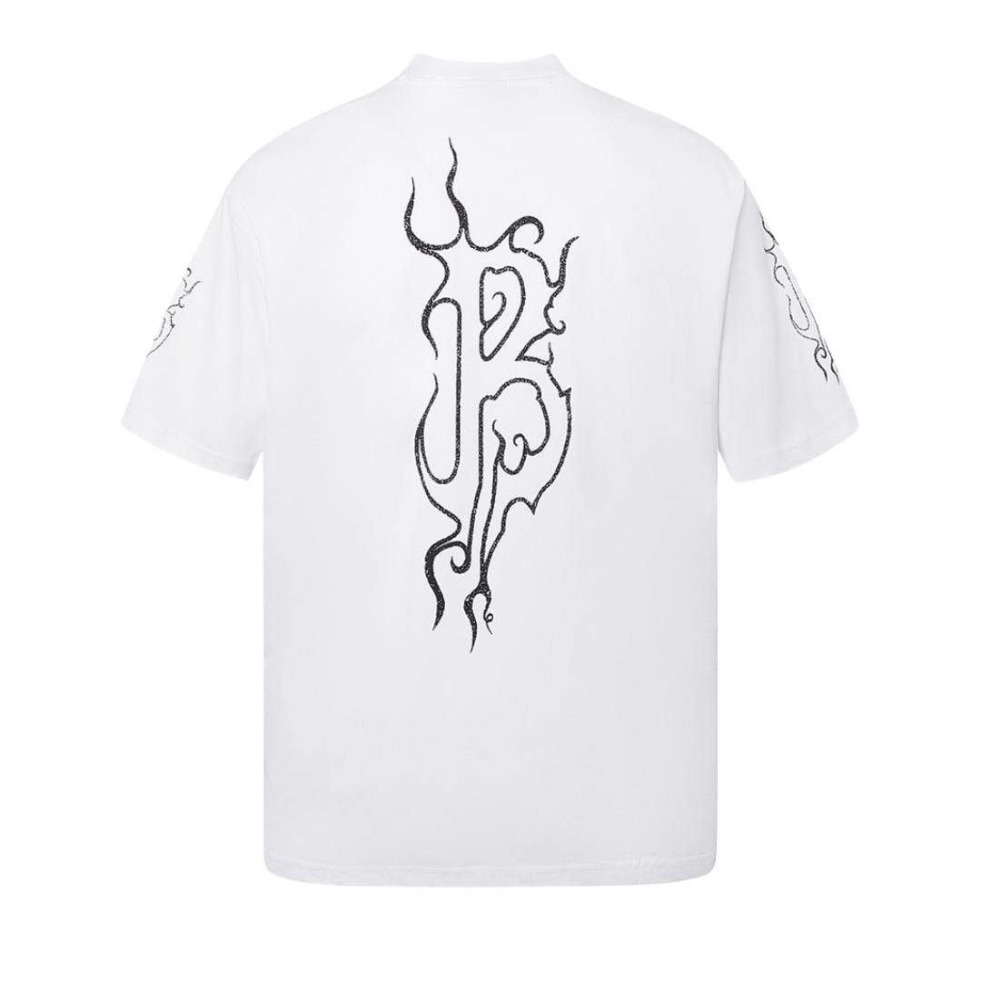 Balenciaga burning flame logo Tee