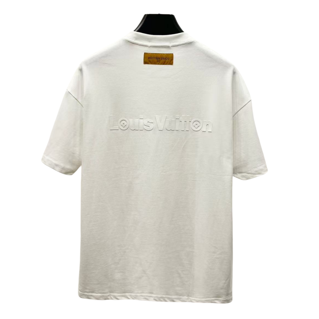 Louis Vuitton T-Shirt rubber patch logo with back designed wording