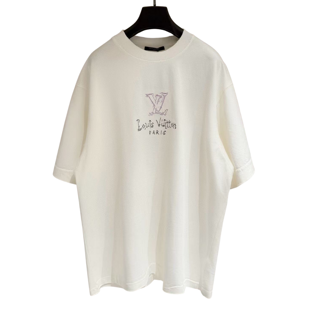 Louis Vuitton T-Shirt patch lettering short-sleeved
