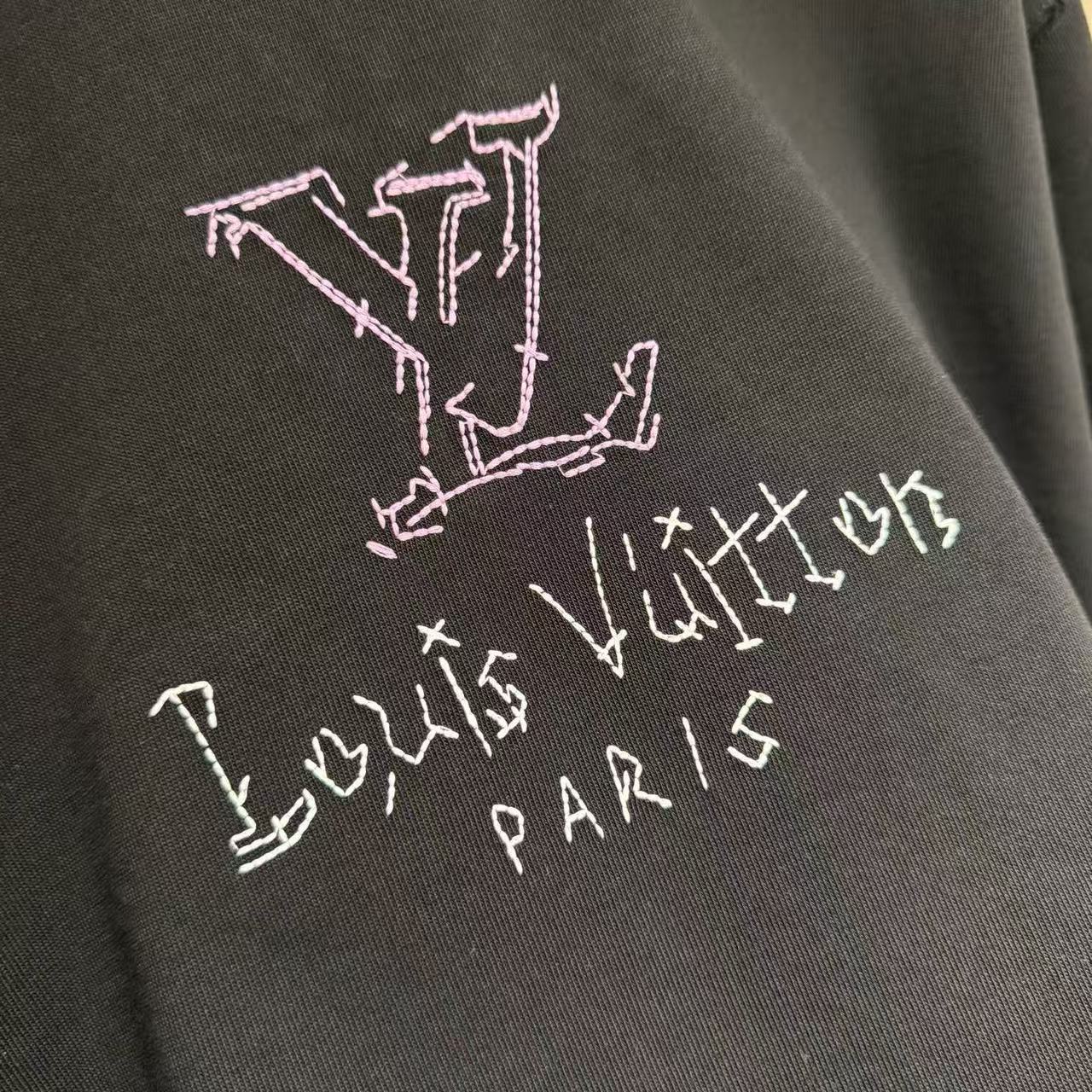 Louis Vuitton T-Shirt patch lettering short-sleeved