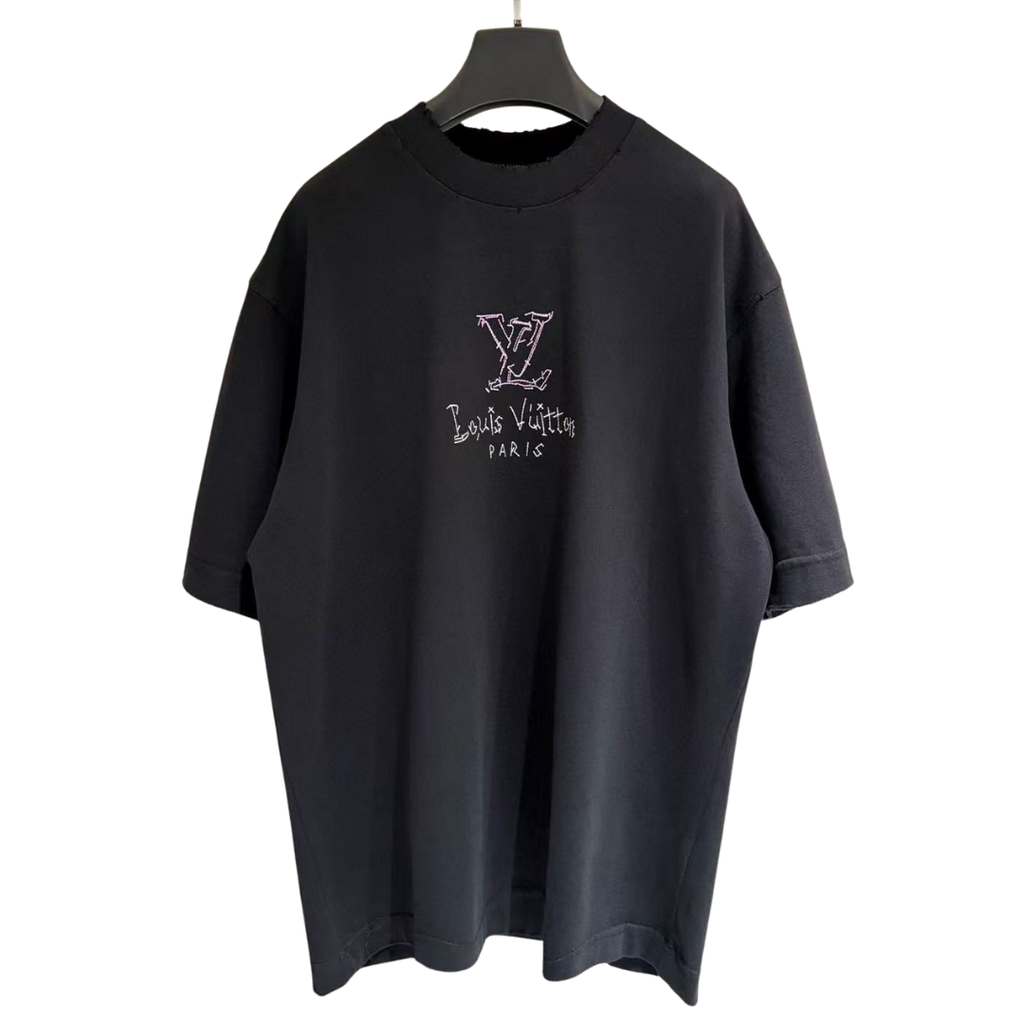 Louis Vuitton T-Shirt patch lettering short-sleeved