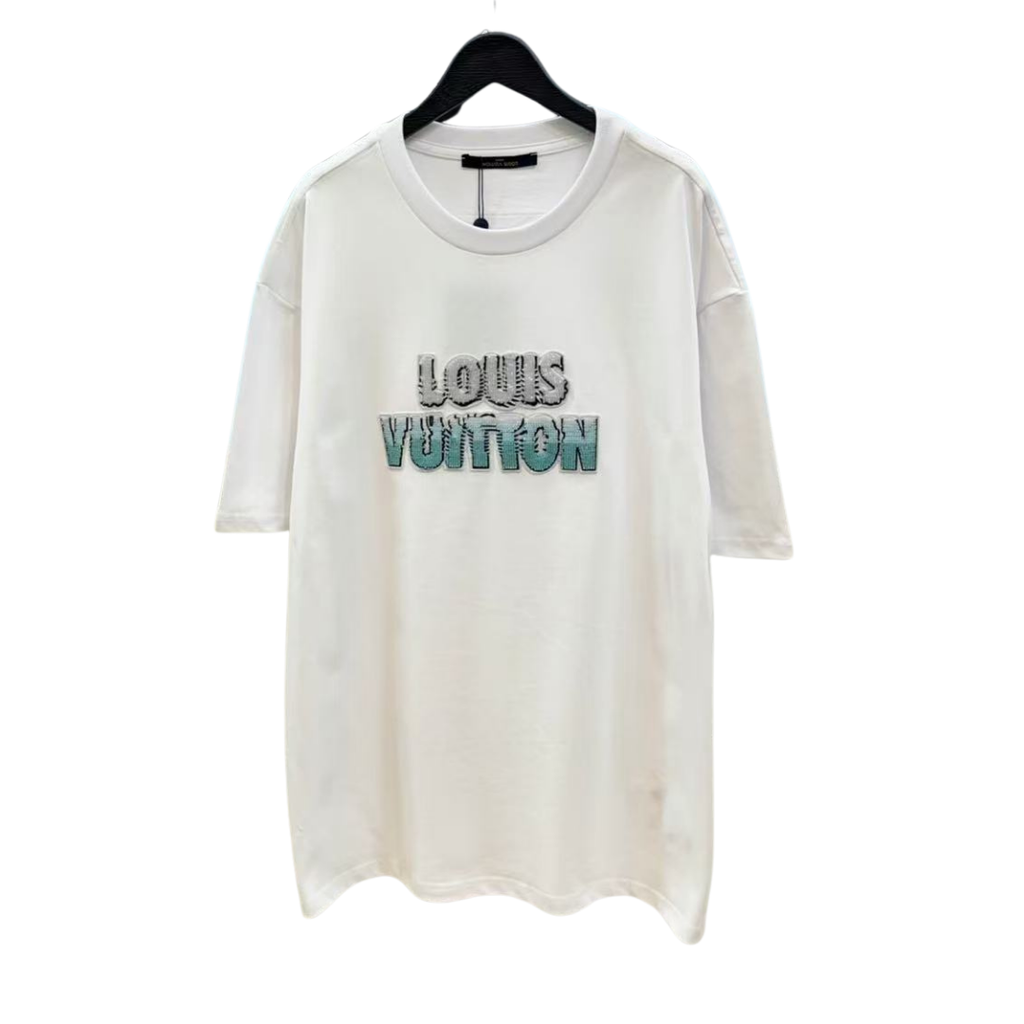 Louis Vuitton T-Shirt simple logo with embroidered beads