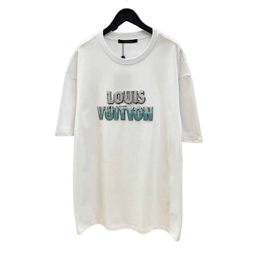 Louis Vuitton T-Shirt simple logo with embroidered beads