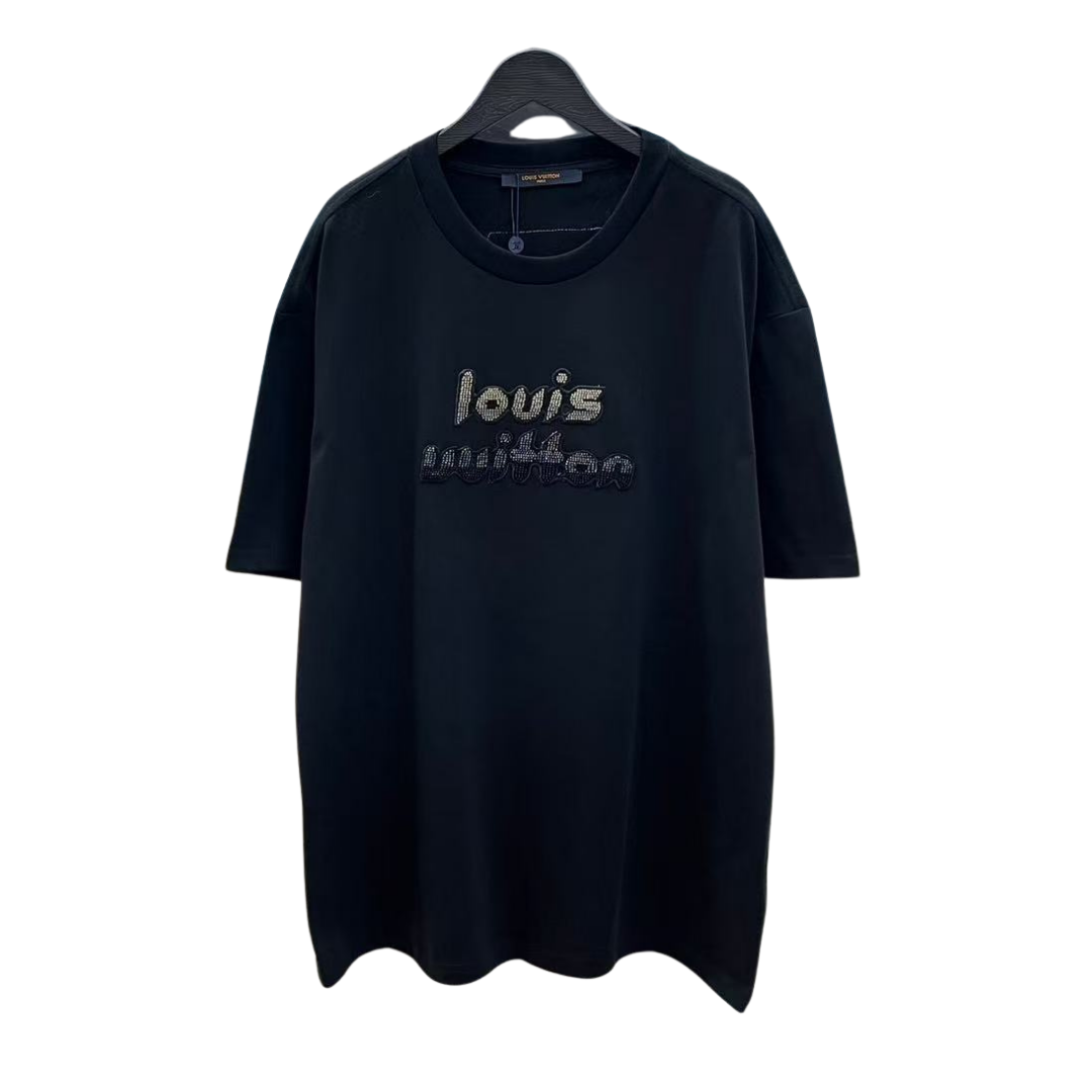 Louis Vuitton T-Shirt simple logo with embroidered beads