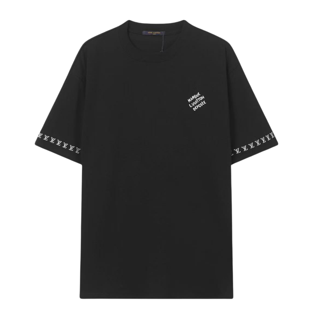 Louis Vuitton T-Shirt logo with marque LV logo embroidered