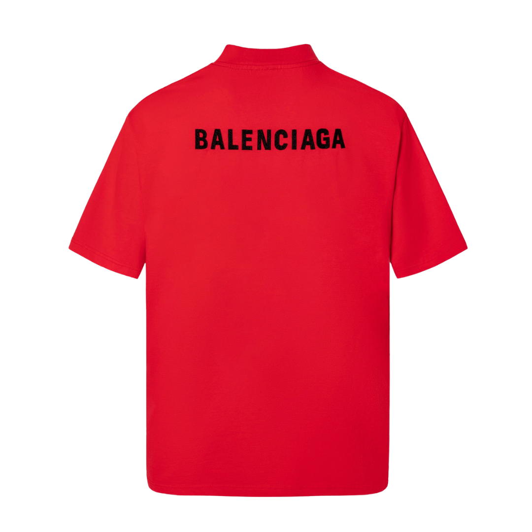 Balenciaga black embroidered wording Tee