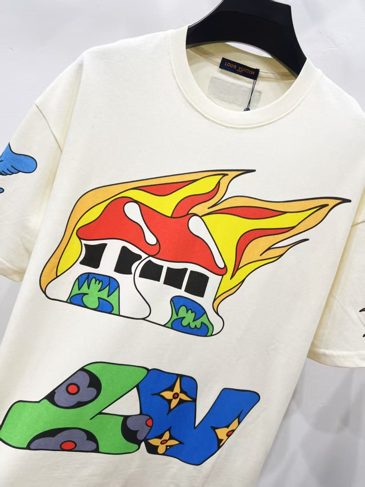 Louis Vuitton T-Shirt cartoon designed logo