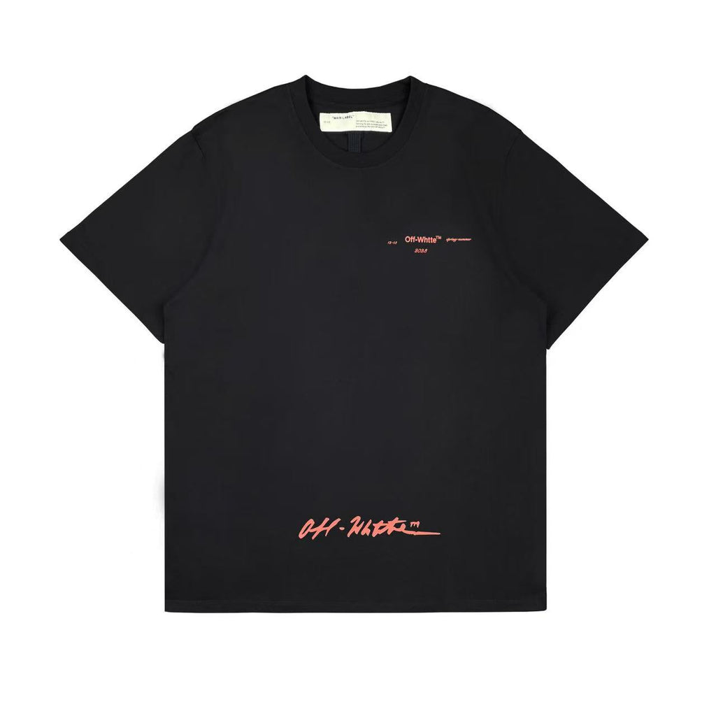Off White orange small wording logo
