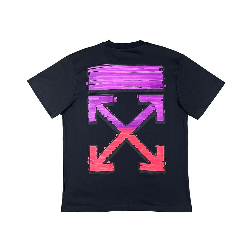 Off White hand logo rainbow back Tee