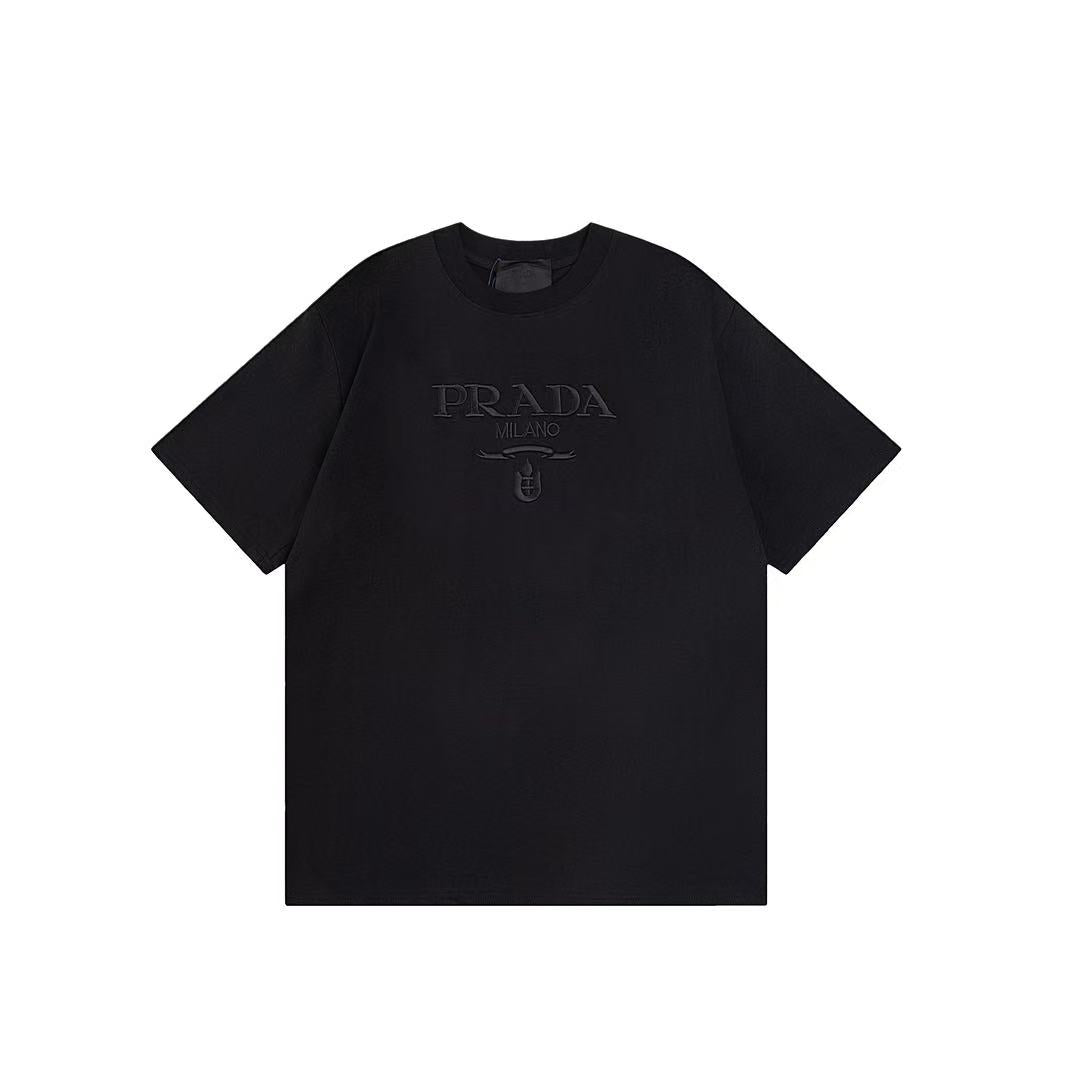Prada black embroidery wording logo
