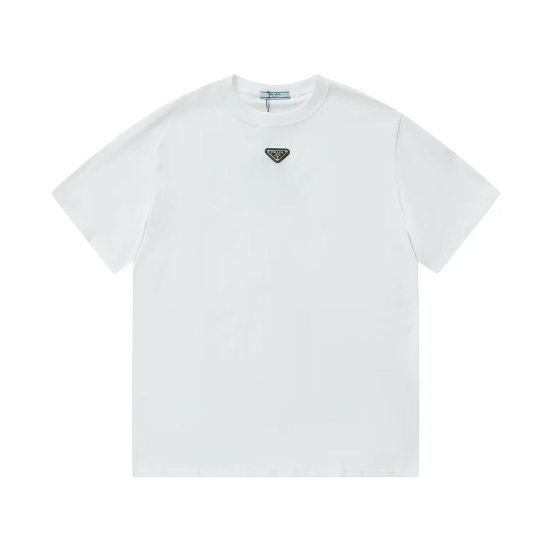Prada neck triangle logo Tee
