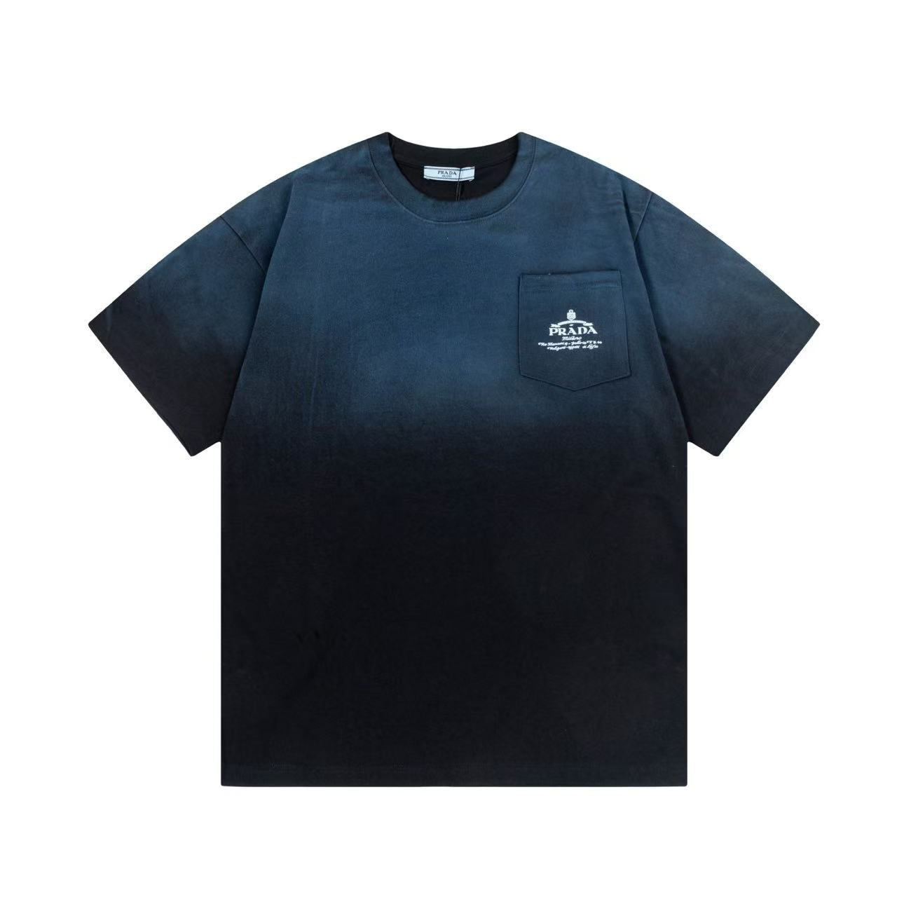 Prada faded blue/black printed Tee