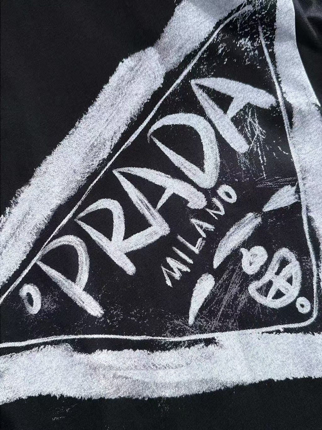 Prada spray paint logo designed front & back