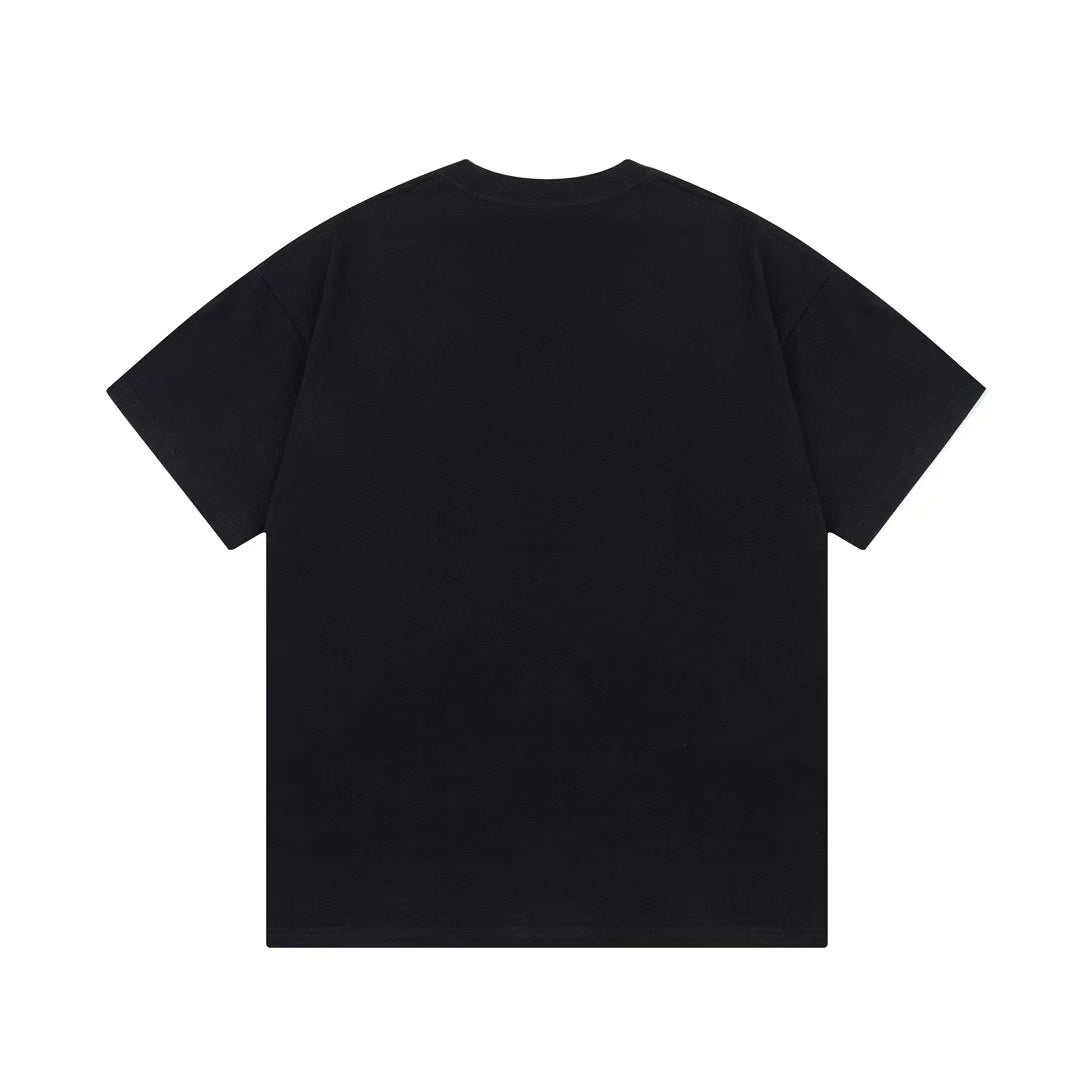 Prada basic black Tee with white designed logo & diamonds