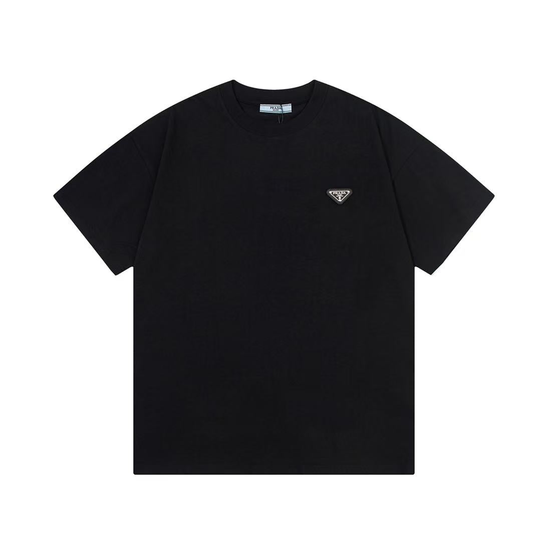Prada basic triangle logo designed with back logo wording Tee