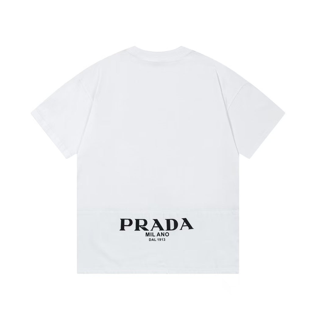 Prada basic triangle logo designed with back logo wording Tee
