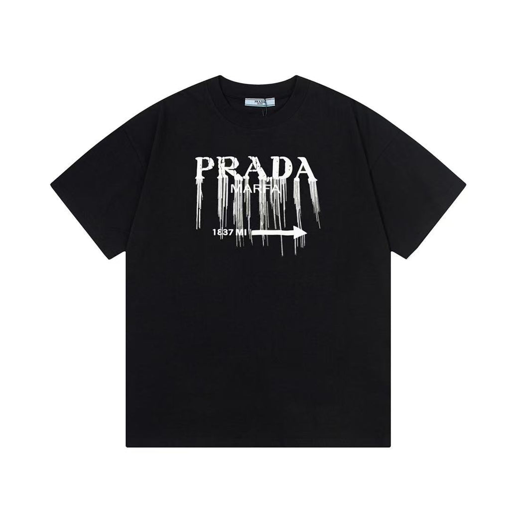 Prada embroidered dropdown lining logo Tee