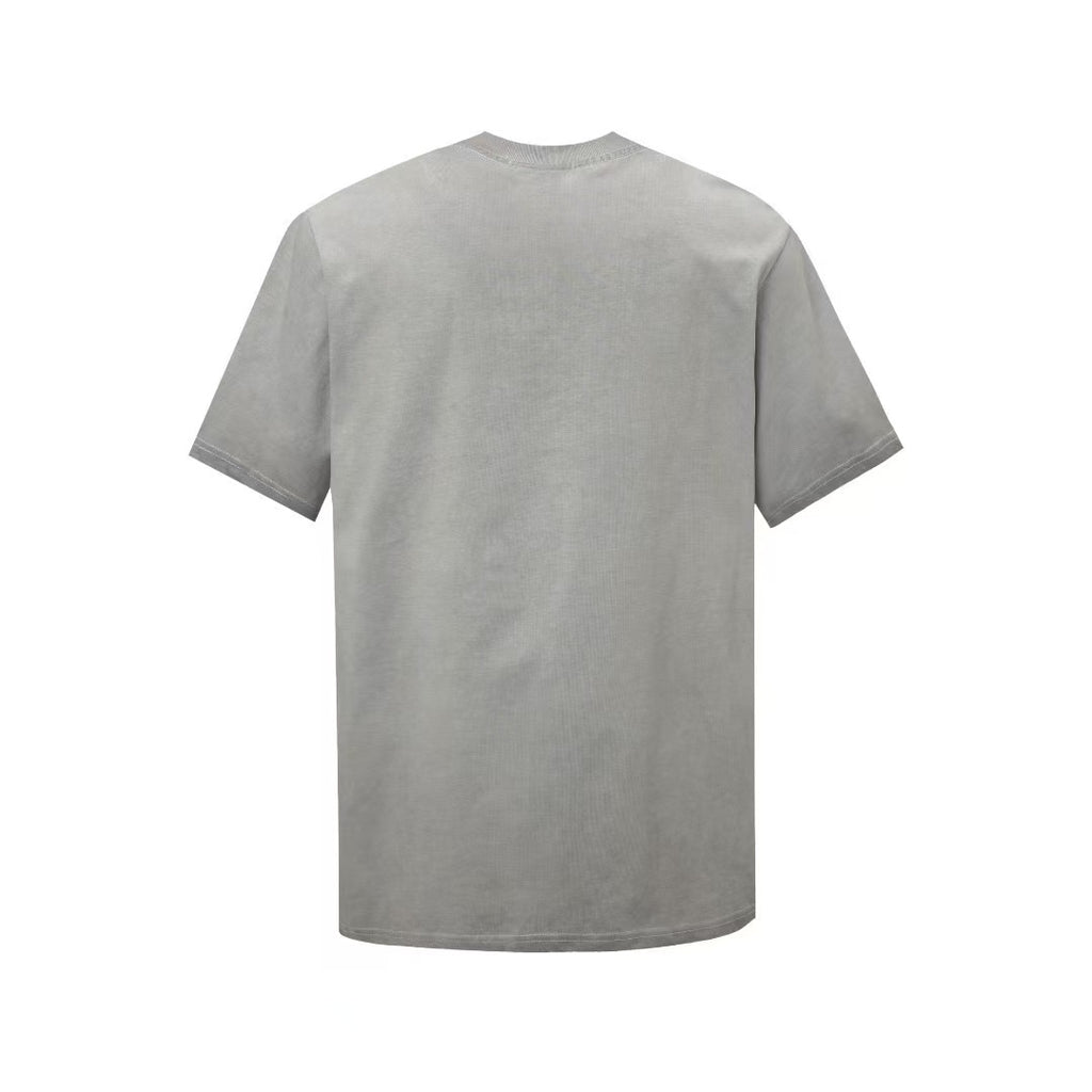 Prada grey embroidered triangle & wording logo Tee