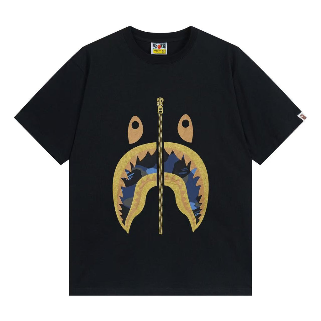 BAPE Gold Color Camo Shark Tee