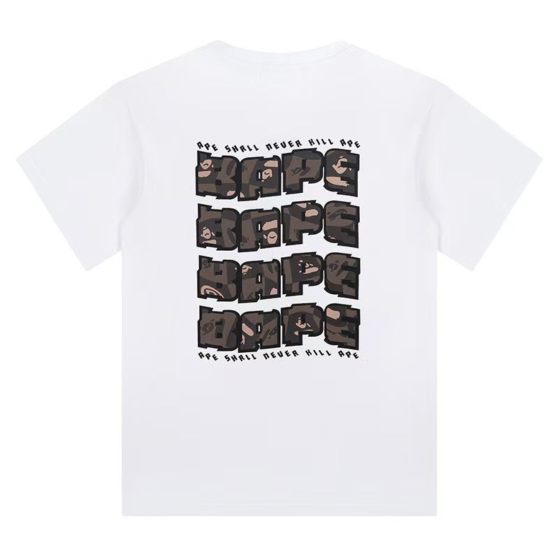 BAPE Multi Small Ape Head Tee with Back Designed