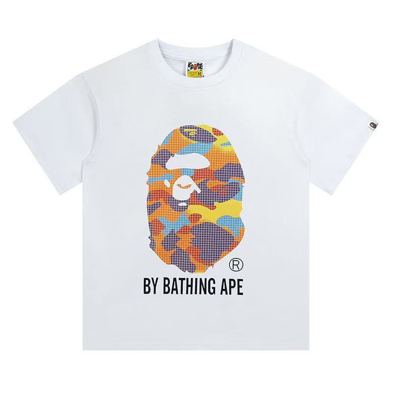 BAPE Small Checked Big Ape Head Tee