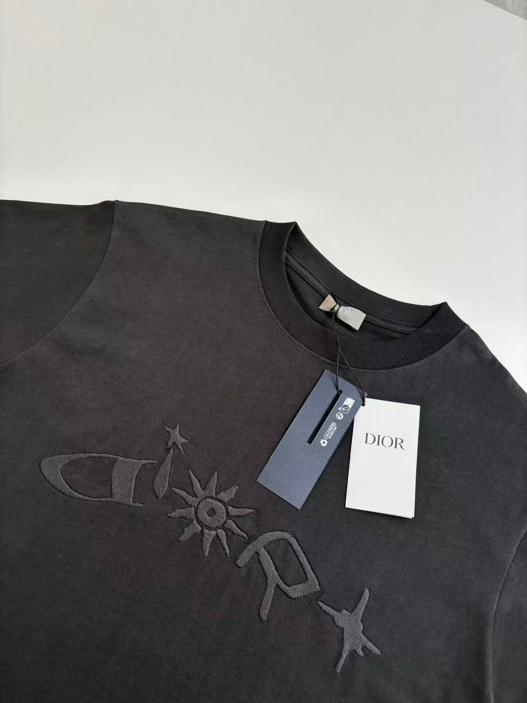 Dior Sun Wording Embroidered Tee