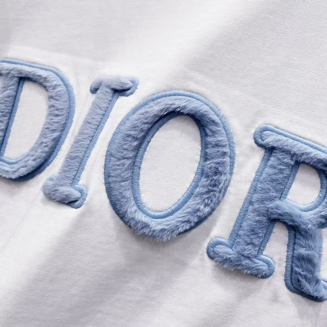 Dior Fur Embroidered Logo Tee